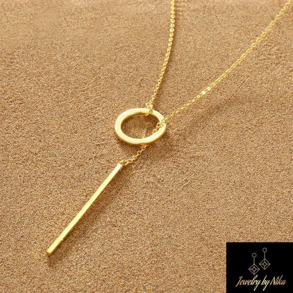 NEW 14K Yellow Gold Larionyx Adjustable Boho Minimalist Luxury Necklace - Picture 3 of 6